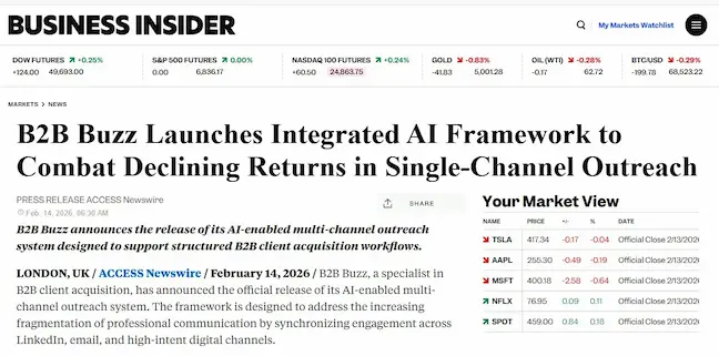 B2B Buzz featured on Business Insider